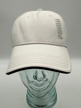 Puma White Strap Back Hat Cap One Size OSFA Adjustable Logo Unisex Adult